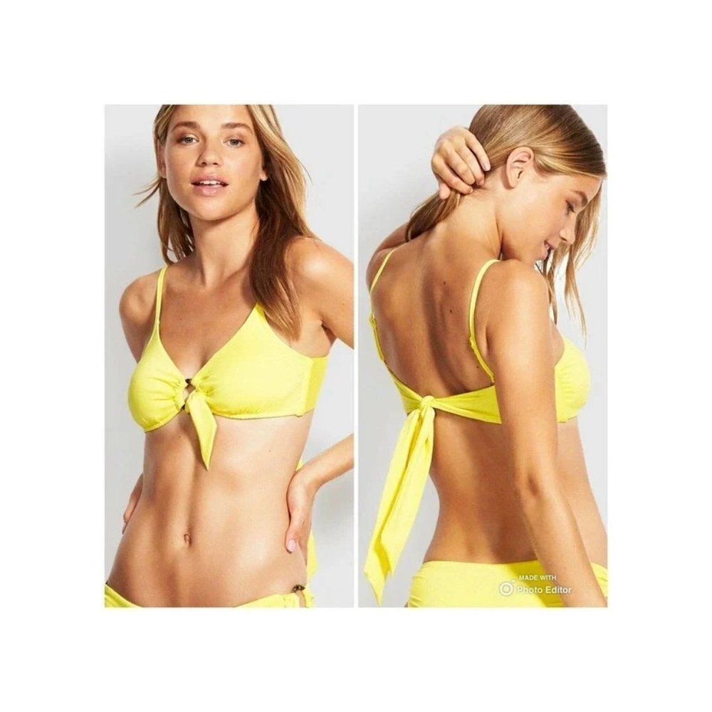 Seafolly Australia Women Size 4 US Active Ring Front Bralette Bikini Top $78 845